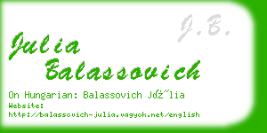 julia balassovich business card